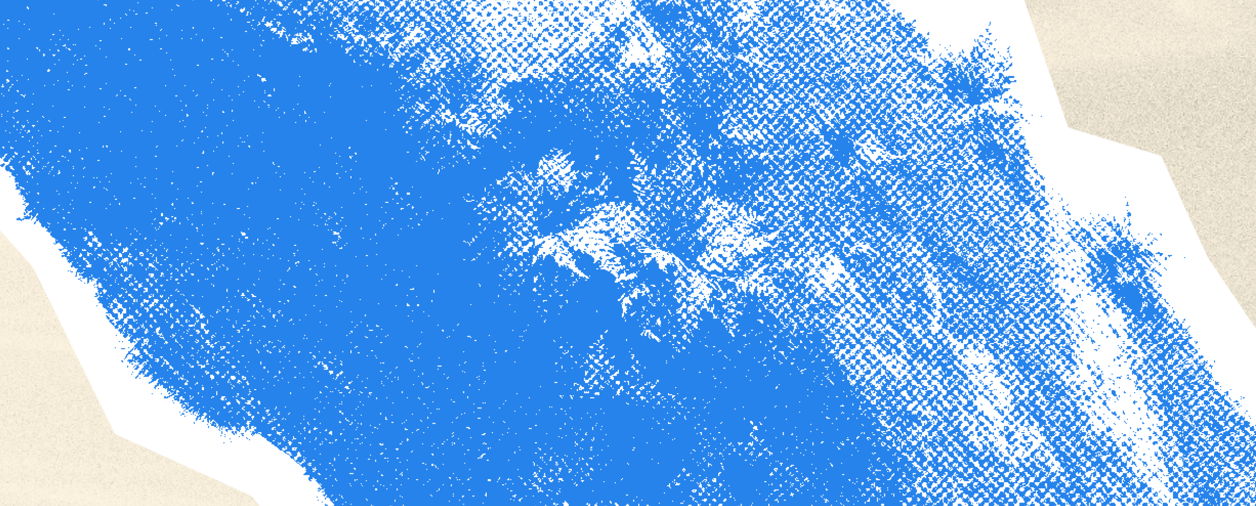 Halftone aerial view of forest canopy in blue